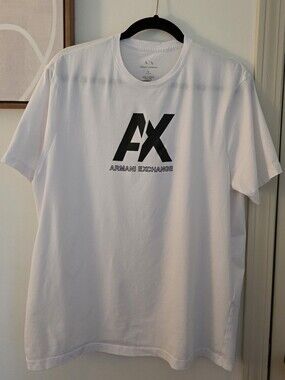 White T-Shirt with Black AX Logo